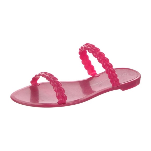 Stuart Weitzman Women's Sawyer Rubber Banded Flat Sandals - Picture 3 of 6